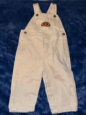 18-24m Old Navy Cream Baby/Toddler cargo Overalls like new